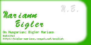 mariann bigler business card